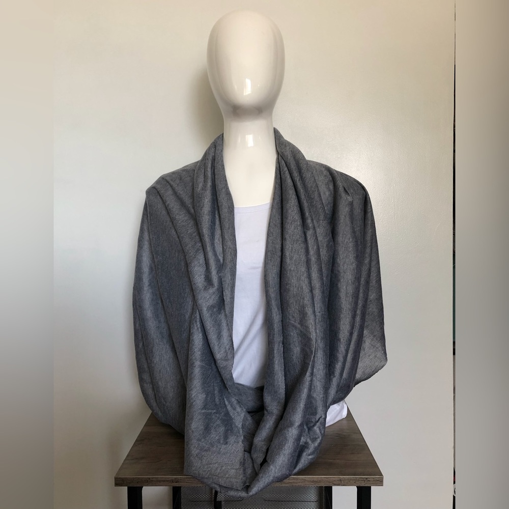 Papillon Large Gray Jersey Infinity Scarf - Picture 3 of 7